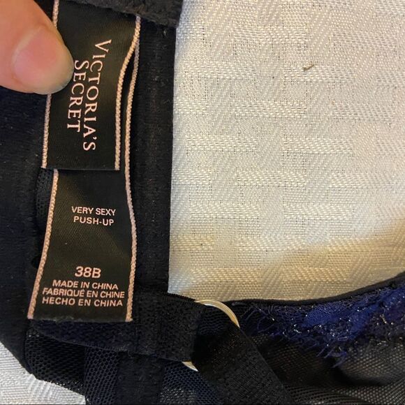 VS 38B very sexy bra push up black shiny padded - Picture 5 of 5